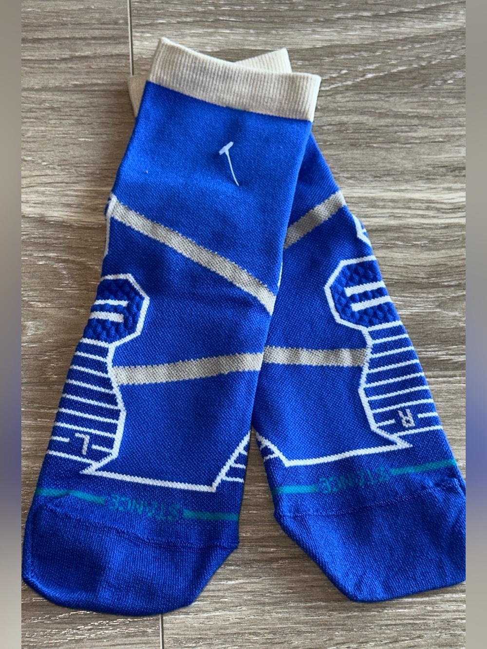 Stance Blue Athletic Crew Socks with Cream Cuff